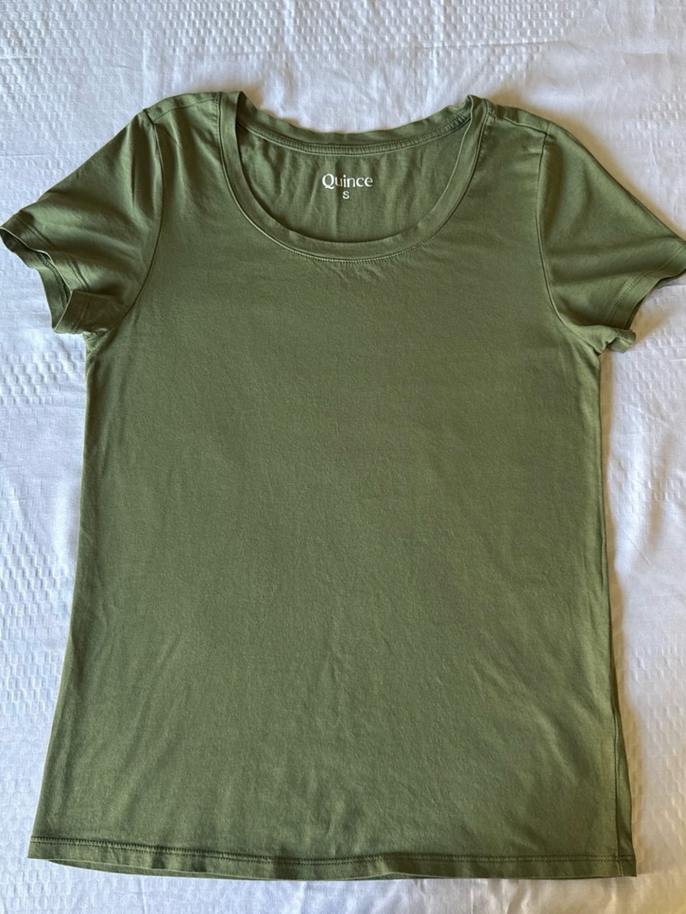 Quince Olive Scoop Neck Short Sleeve Tee